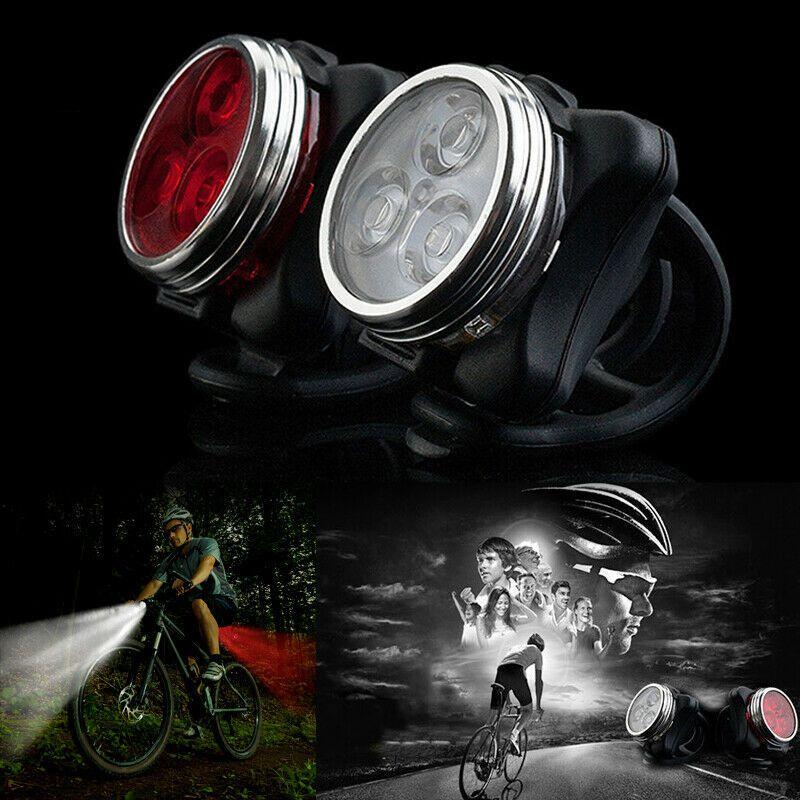 Usb Rechargeable Waterproof Ipx4 Bike Light Set For Safe Night Riding**