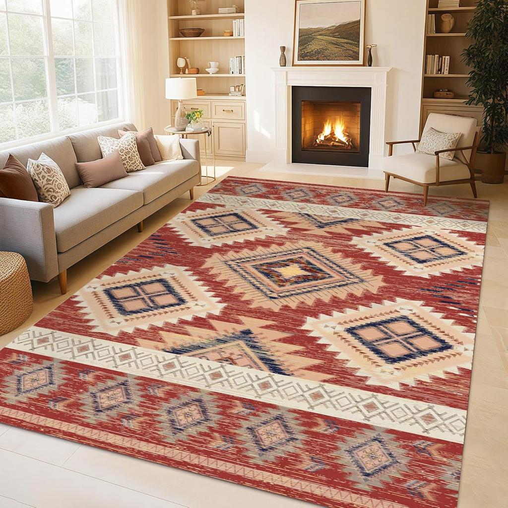 Persisches Design Druck Teppich Böhmisches Thema Muster Rutschfester Teppich für Wohnzimmer Schlafzimmer Teppiche, Sofamatten, Arbeitszimmer, Heimdekor