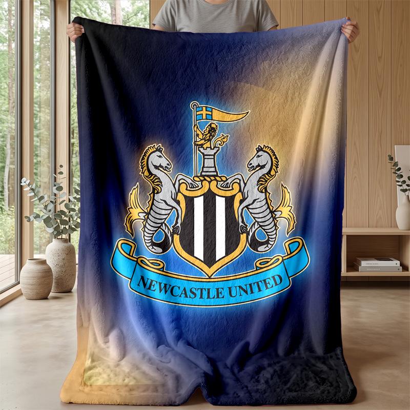 Coperta in Flanella con Stampa del Newcastle United Football, Coperta Morbida Calda Leggera per Divano Letto Campeggio