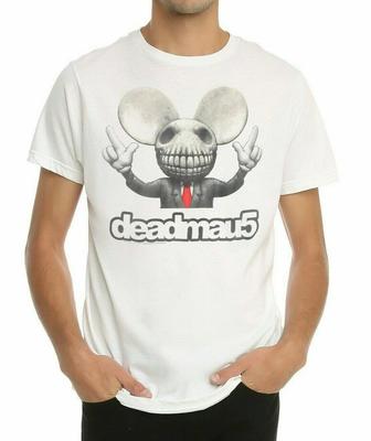 Deadmau5 Deadmaus TESTA TESCHIO Maglietta 100% Cotone T-shirt Uomo Top NUOVA Autentica & Ufficiale