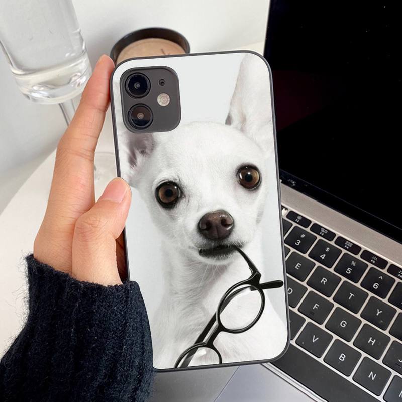 Cute Pet Chihuahua Dog Phone Case for iphone 13 8 7 6S Plus X 5S SE 2020 XR 11 12 mini pro XS MAX