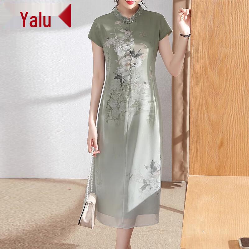 Летнее женское платье Yalu с коротким рукавом в китайском стиле 3XL
