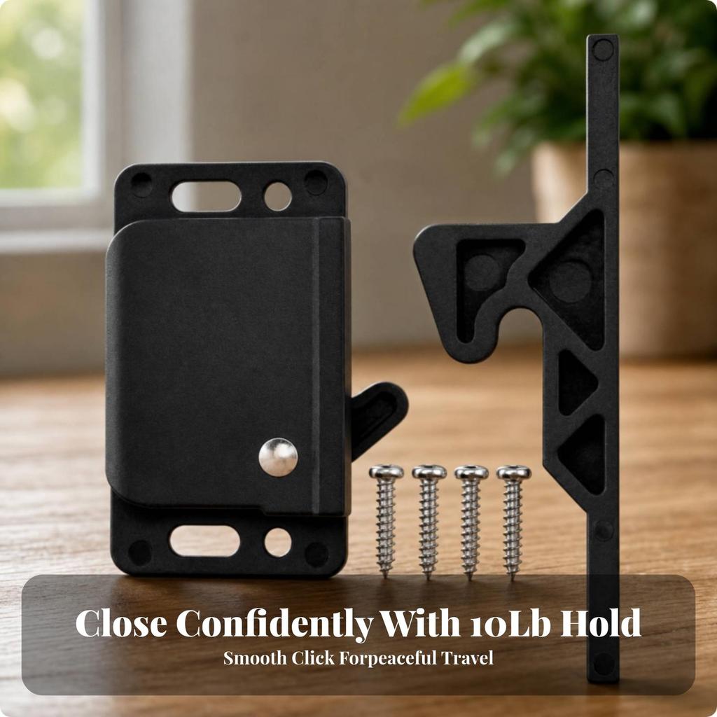 Cabinet Latch with Strike Long-Lasting Easy-to-Install for DIYers