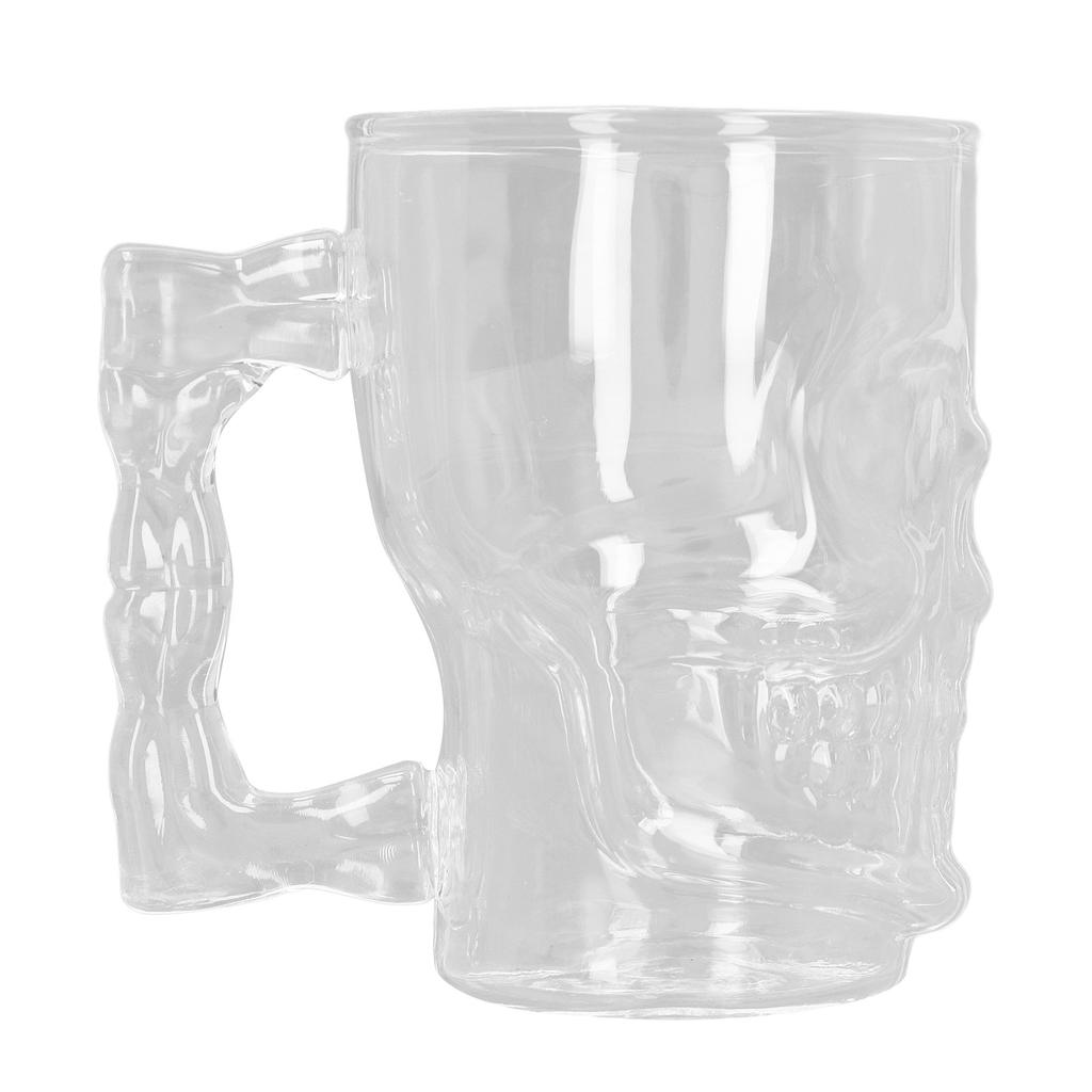 Boccale da Birra 500ml Vetro Borosilicato Alto Tazza da Birra Teschio KTV Bar Tazza da Whisky per Feste Domestiche