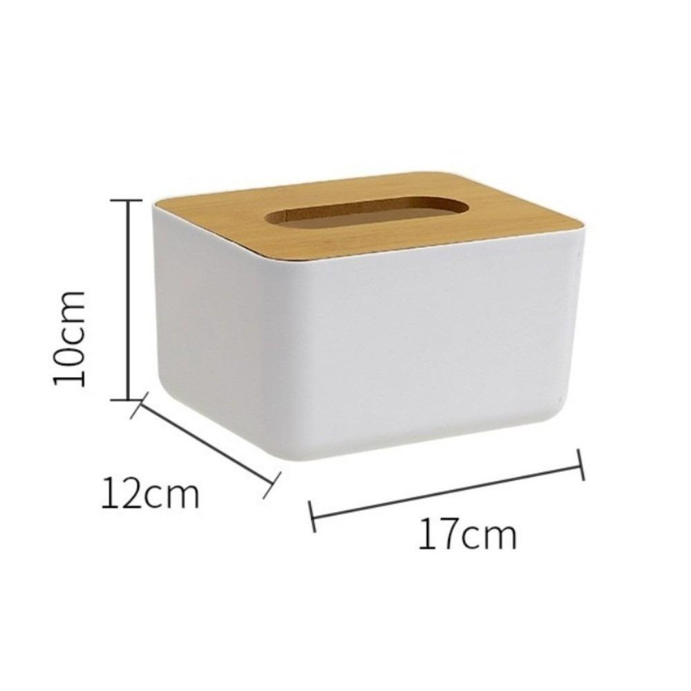 Home Accessory Japanese Style Tissue Box Multi-Function Plastic Paper Box Washable Wooden Cover Tissue Holder Desktop