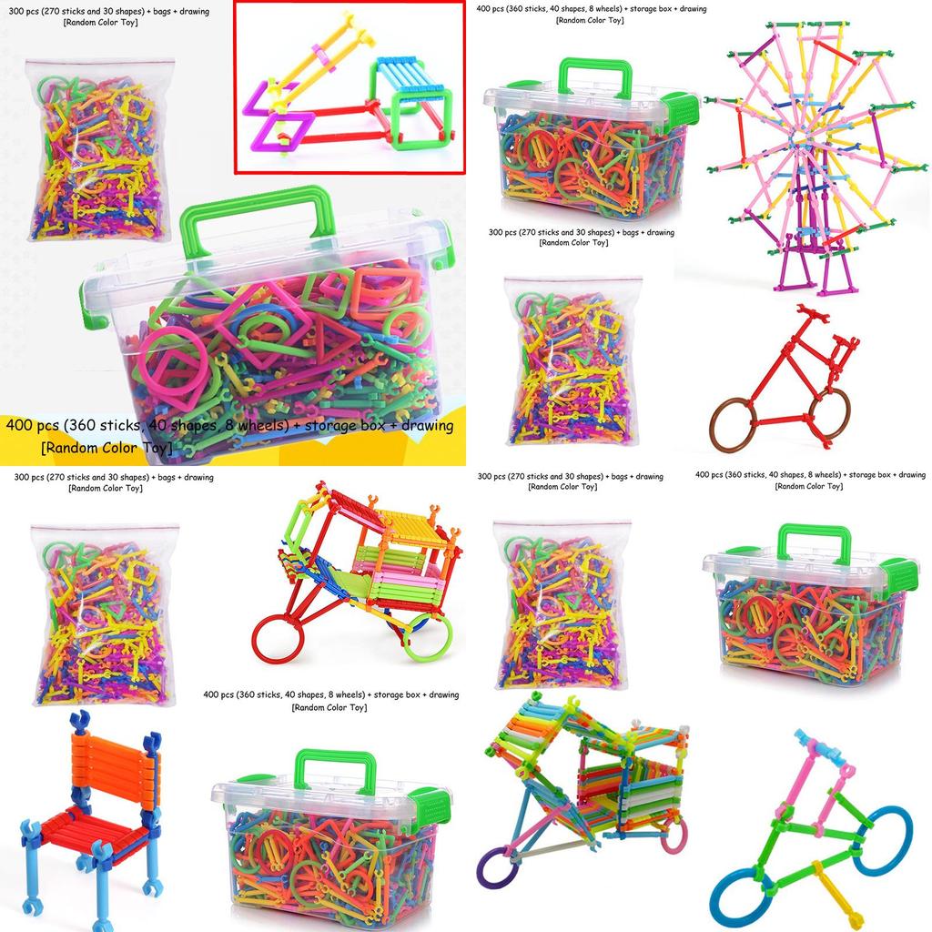 Lern-Bausteinspielzeug für 3-jährige Mädchen, Smart Stick Puzzle Spielzeugset