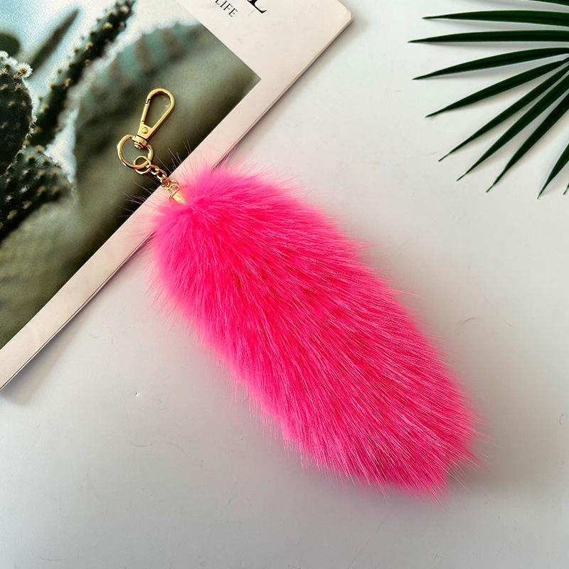 Portachiavi Ciondolo Coda di Pelliccia di Volpe Sintetica - Accessorio per Borsa in Peluche