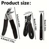 3PC stainless steel elbow nail clipper non-slip rubber and plastic handle nail clipper large opening single nail clipper set