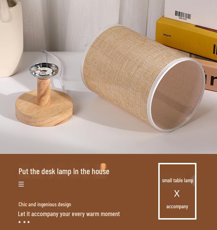 Stoff-Holzsockel Tischlampe: DIY-Softlicht, augenfreundlich, ideal für Nachttische