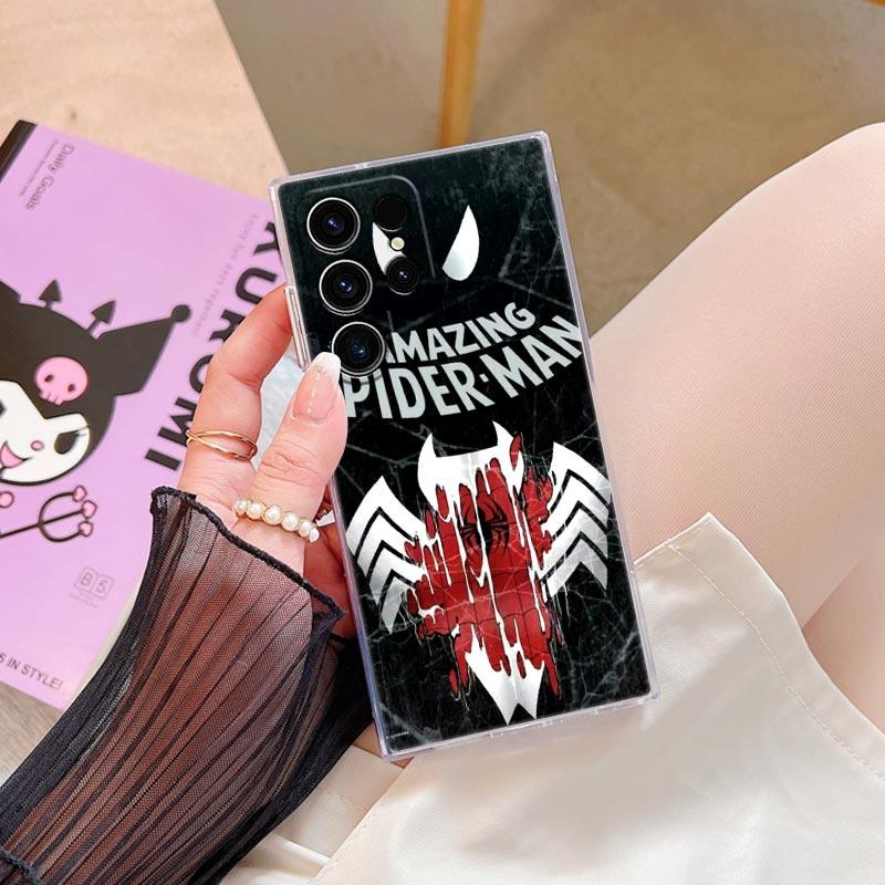 Funda Transparente Marvel Spiderman Venom S26 Para Samsung Galaxy S26 S25 Ultra S24 S22 S26 Plus S20 S23 S21 S25 FE 5G Cubierta Transparente