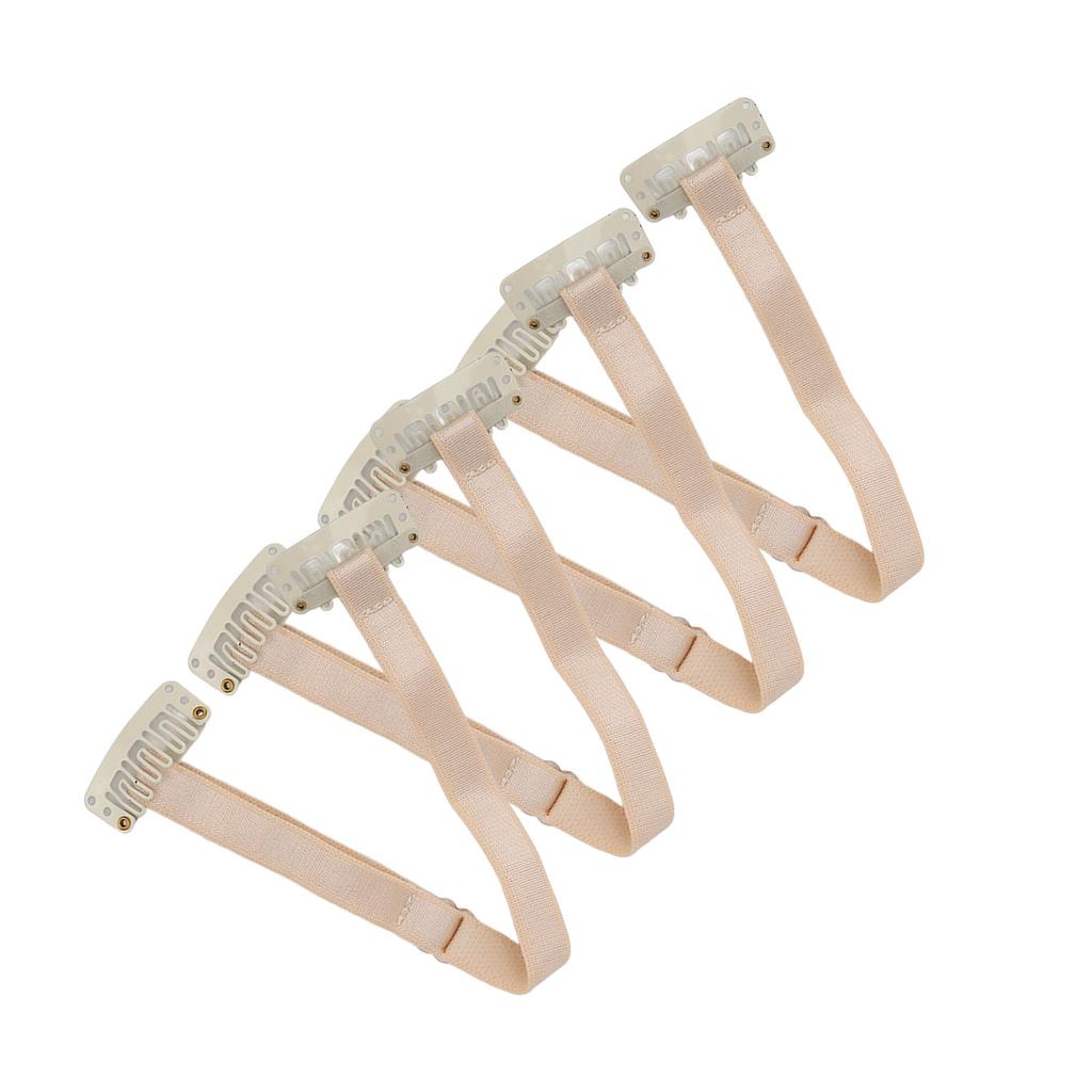 4pcs Face Lift Bands with Clip Women Adjustable Elastic Face Lifting Strap Patch for Hair White