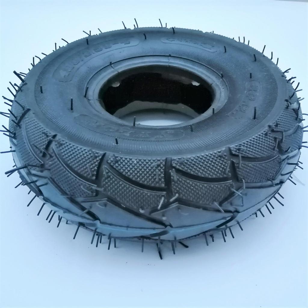 350-4 Universal Wheel: 6-Layer Rubber Caster Tire with Snake Skin Pattern, Inflatable Outer Tire.