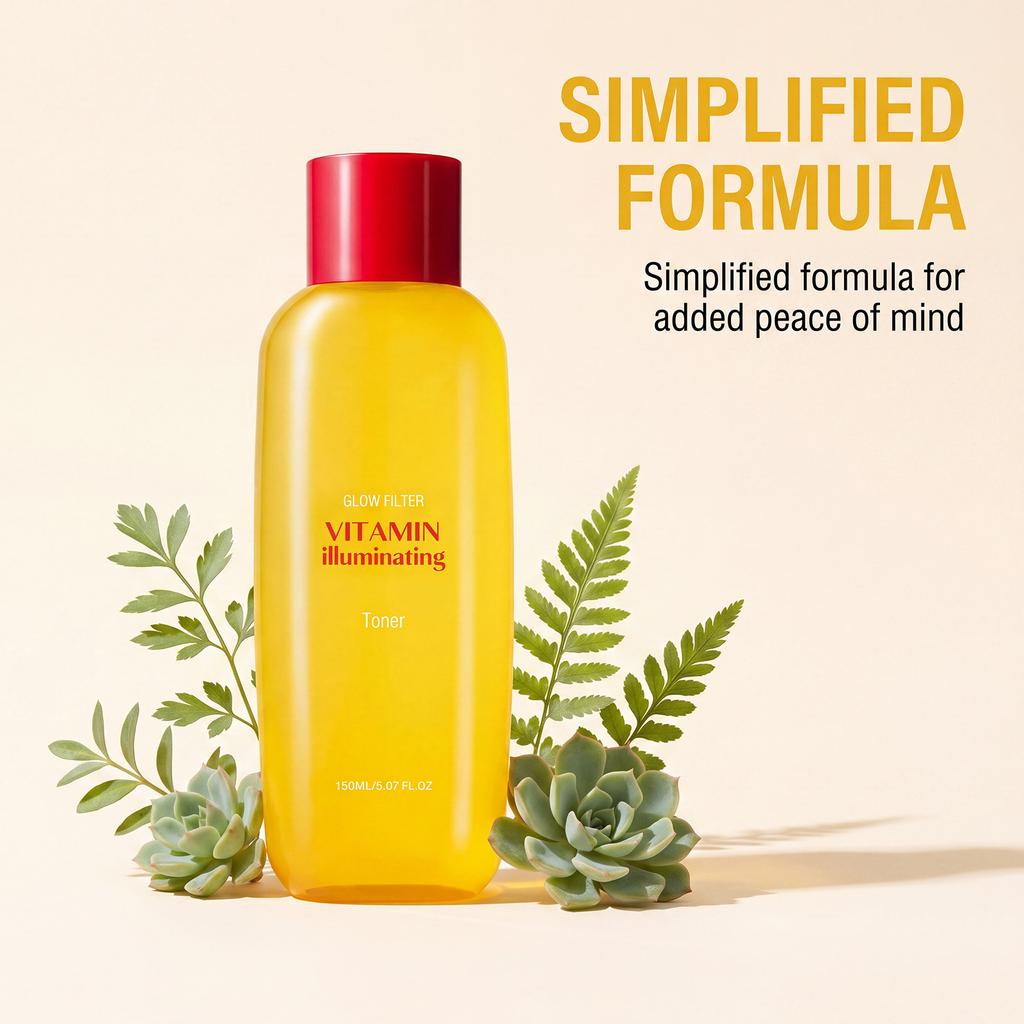 Vitamin C Moisturizing Toner Daily Gentle Care Face Soft Glowing Hydrating Absorbable Fine Texture Facial Water 150ml