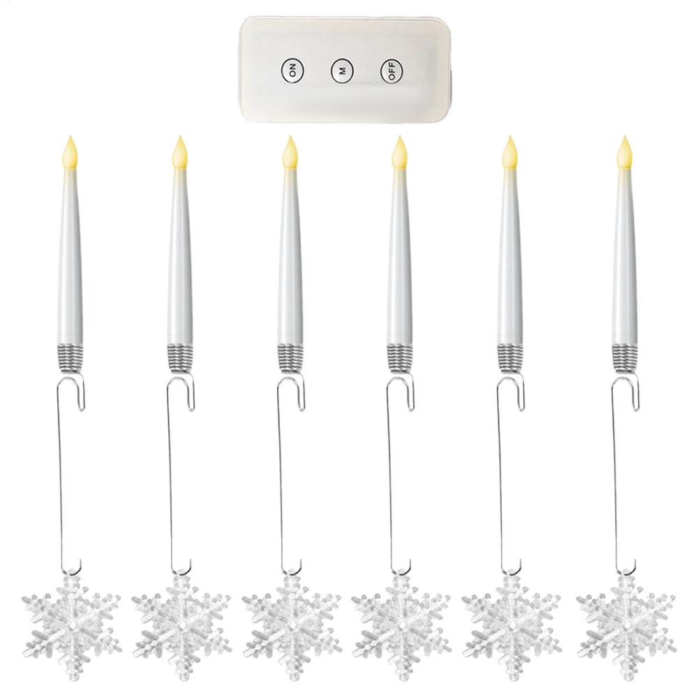 6 Stück Weihnachtsbaumkerzen mit Fernbedienung, flammlose LED-Kerzen, dekorative Lichter für Weihnachts-Familienparty-Dekoration, Feiertags-Innenbereich