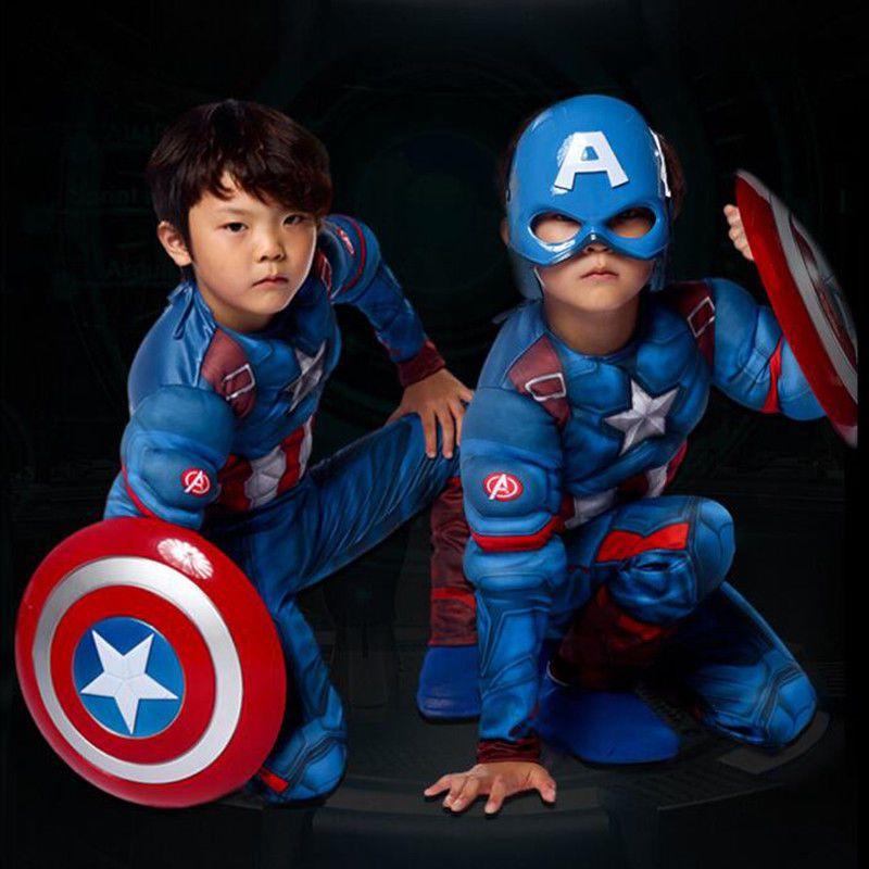 Premium Quality Kids Captain America Costume For Super Hero Avengers Fans