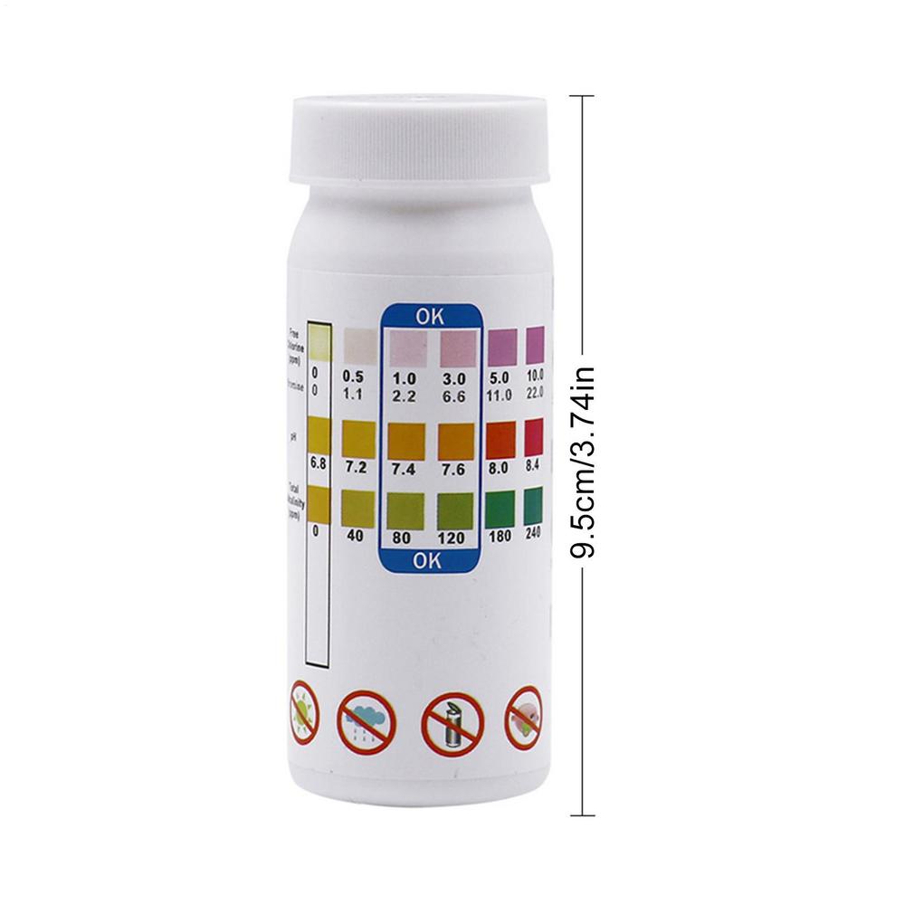 Swimming Pool Test Strips Kit, 3in1 Accurate Water Tester For Hot Tub Spa, Quick & Easy PH Chlorine Alkalinity Test Strips