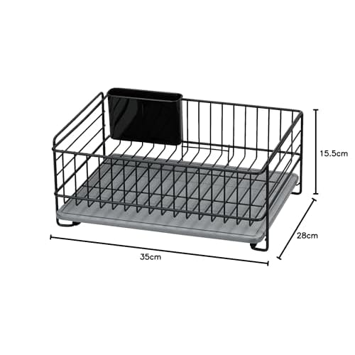 Pearl Metal Diatomaceous Earth Tray, Iron Draining Basket, Black, Skit HB-5314