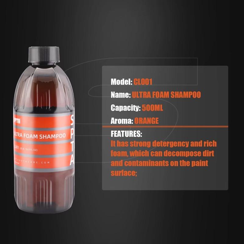 

SPTA Ultra Foam Shampoo (17 fl. oz/500ml) Orange Aroma For Pressure Washer Best Car Wash Soap Cleaning Liquid 500ML