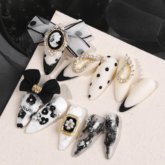 Nail Art Decoration Craft 3D Stereo Self-adhesive Long Lasting Bowknot Nail Art Decoration for Women Daily Life