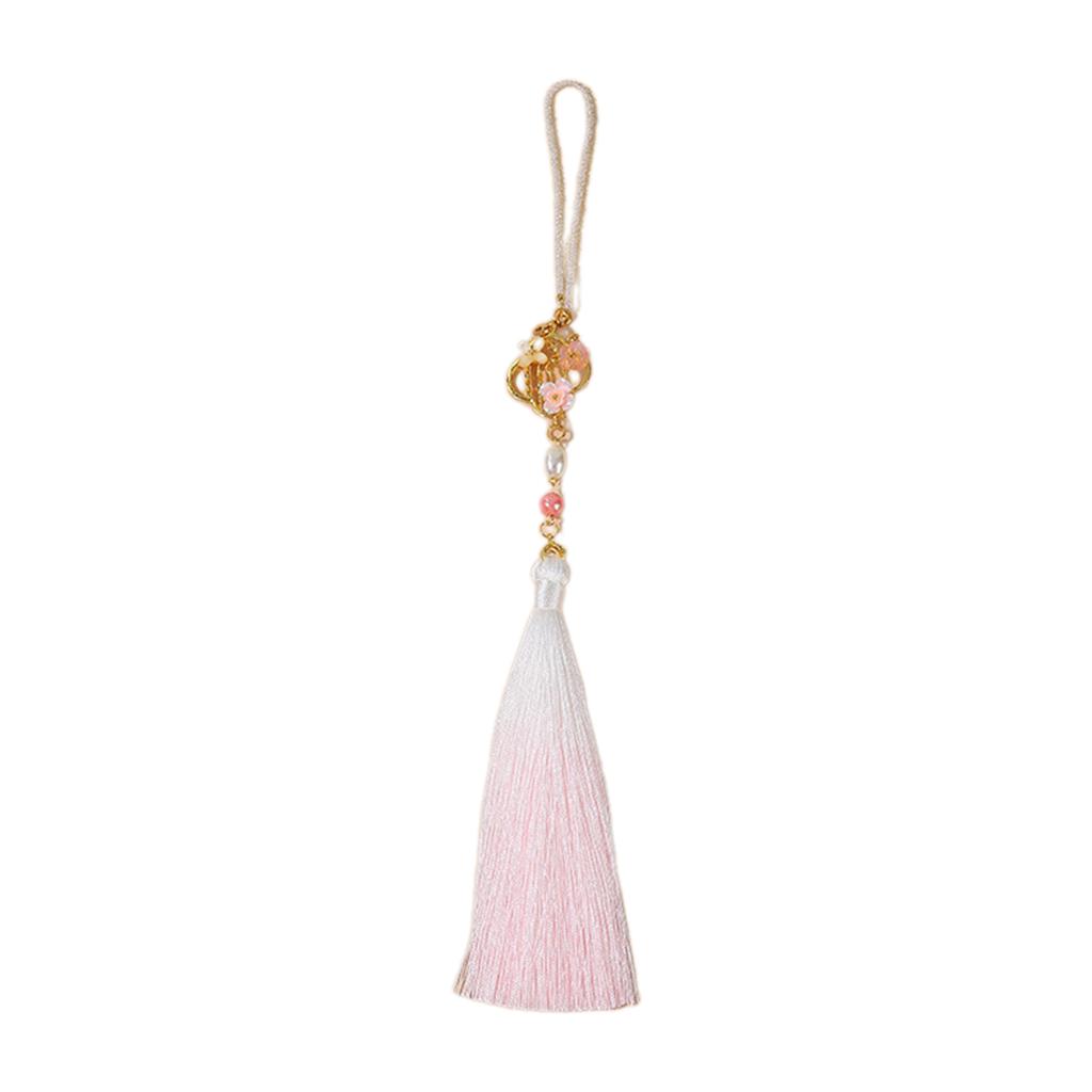 Chinese Style Brooch for Traditional Clothing Handmade Cheongsam Pendant with Long Fringes Waist Hanging Ornament