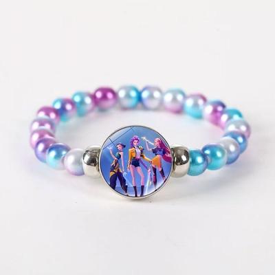 Kpop Witch Hunt Colorful Beaded Bracelet, Fashionable and Individual Rubber Elastic Bracelet Accessory