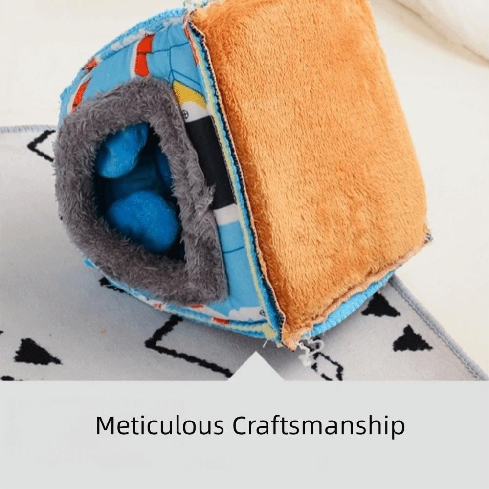 Cute Velvet Hamster Warm Nest Thickened Semi Closed Hamster Sleeping House Soft Comfortable Guinea Pig Hideout Winter Season