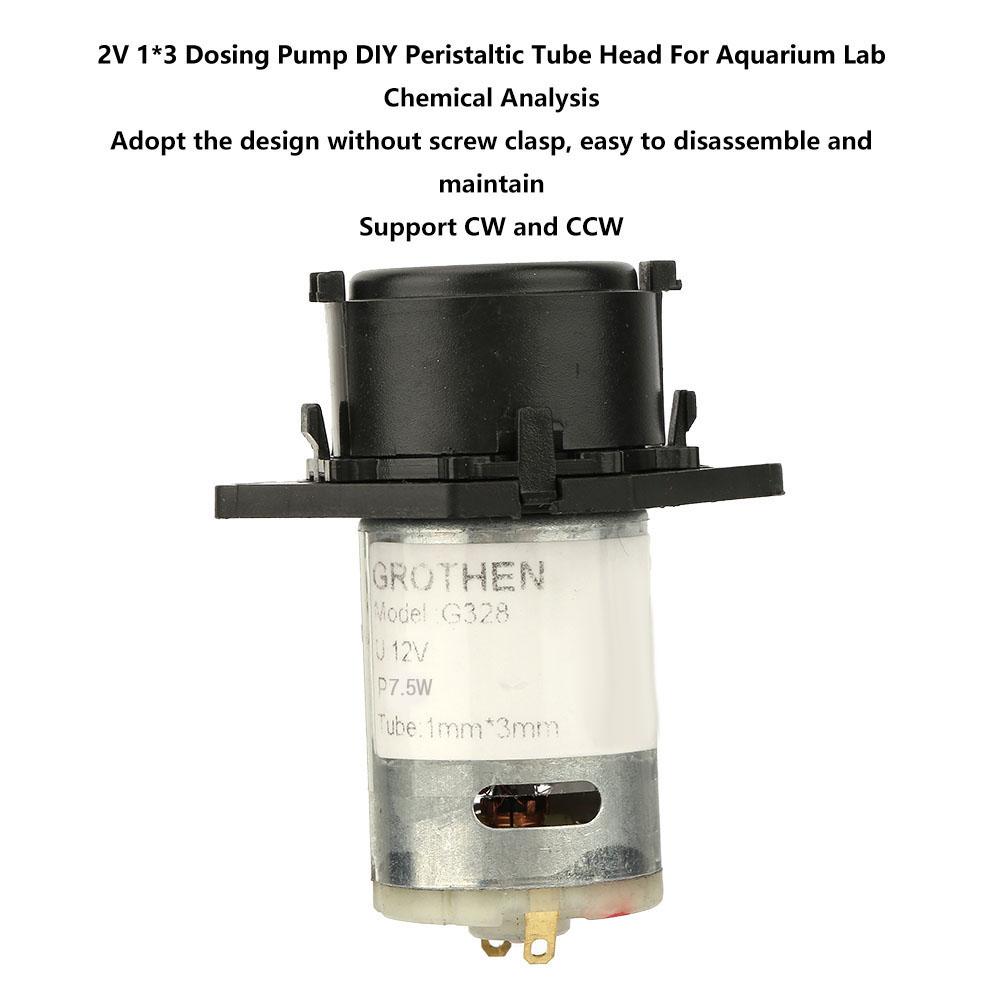 12V 1x3 Dosierpumpe DIY Peristaltischer Schlauchkopf Für Aquarium Labor Chemische Analyse