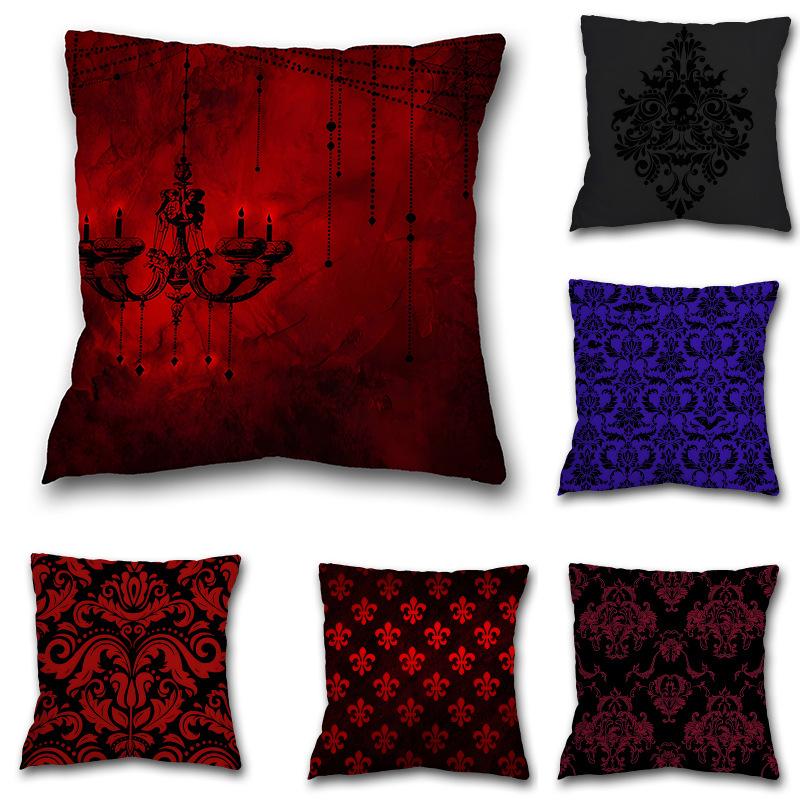Monika Chen Unisex Victorian Gothic Pattern Throw Pillow Cover With Short Plush Print For Living Room Sofa Decoration Cushion Cover Pillow Covers