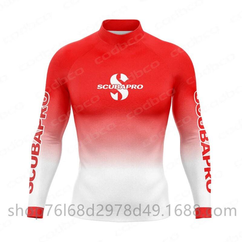Mens UV Protection Rash Guard Long Sleeve Wetsuit Top Snorkeling Diving Surfing Water Sports Quick Dry Neoprene