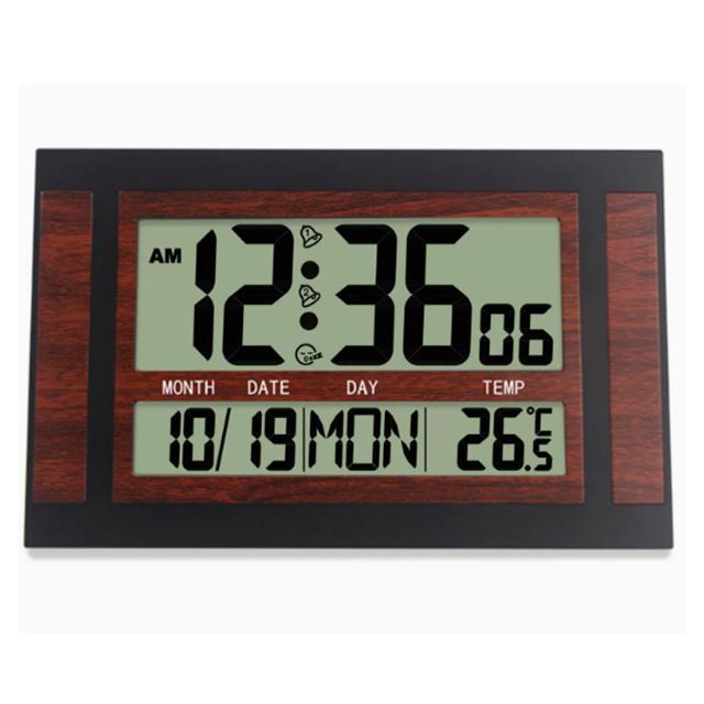 Digital Alarm Clock Battery Powered LCD High Definition Clock With Watches Screen Indoor Desk Calendar Temperature Wall