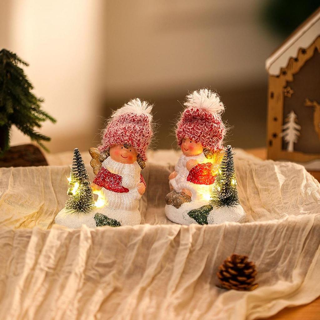 Christmas Girl Figurine Christmas Decorations for Holiday Birthday Tabletop