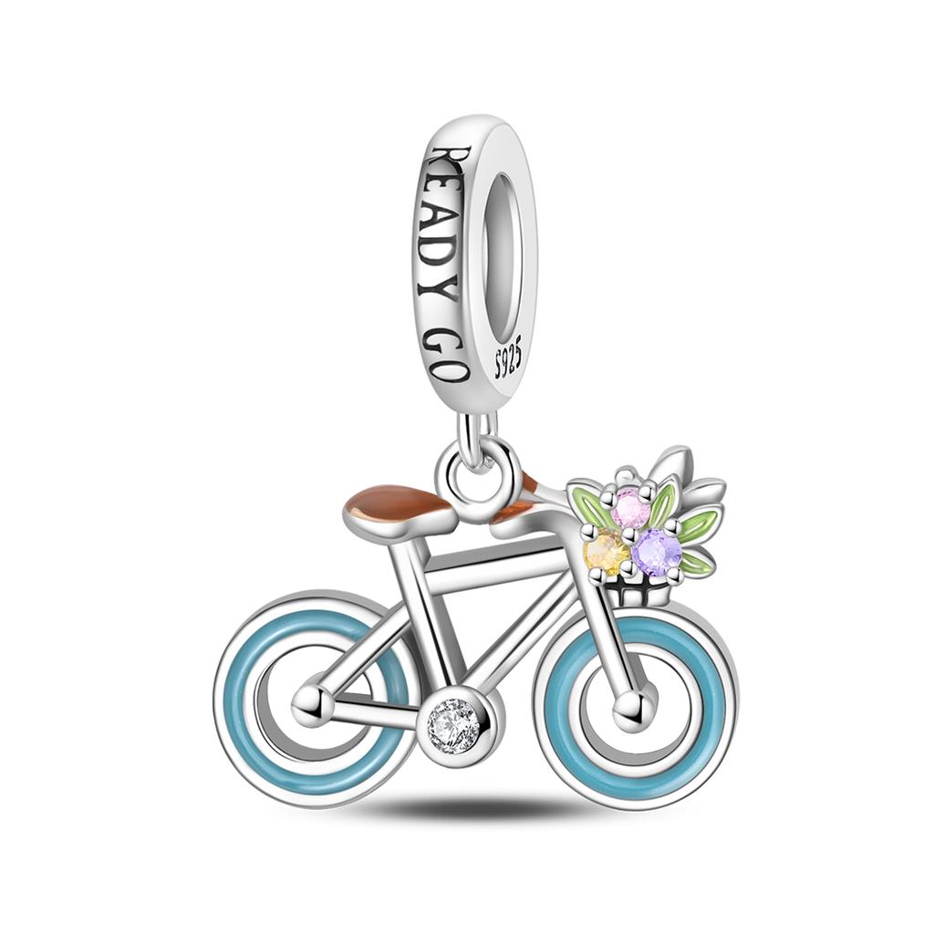 Lucky Clover Charms Bead Original Copper Inlaid Blue Zirconium Cute Pets Pendants Fit Bracelet Jewelry Lover Gift