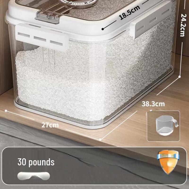 Sealed Plastic Grain Storage Container with Measuring Cup
