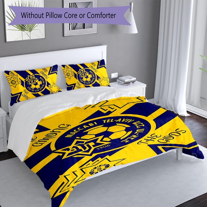 3pcs Football Club Logo Duvet Cover Set, Includes 1 Duvet Cover and 2 Pillowcases,Skin-Friendly&Comfortable Fabric,Suitable Bedding Sets