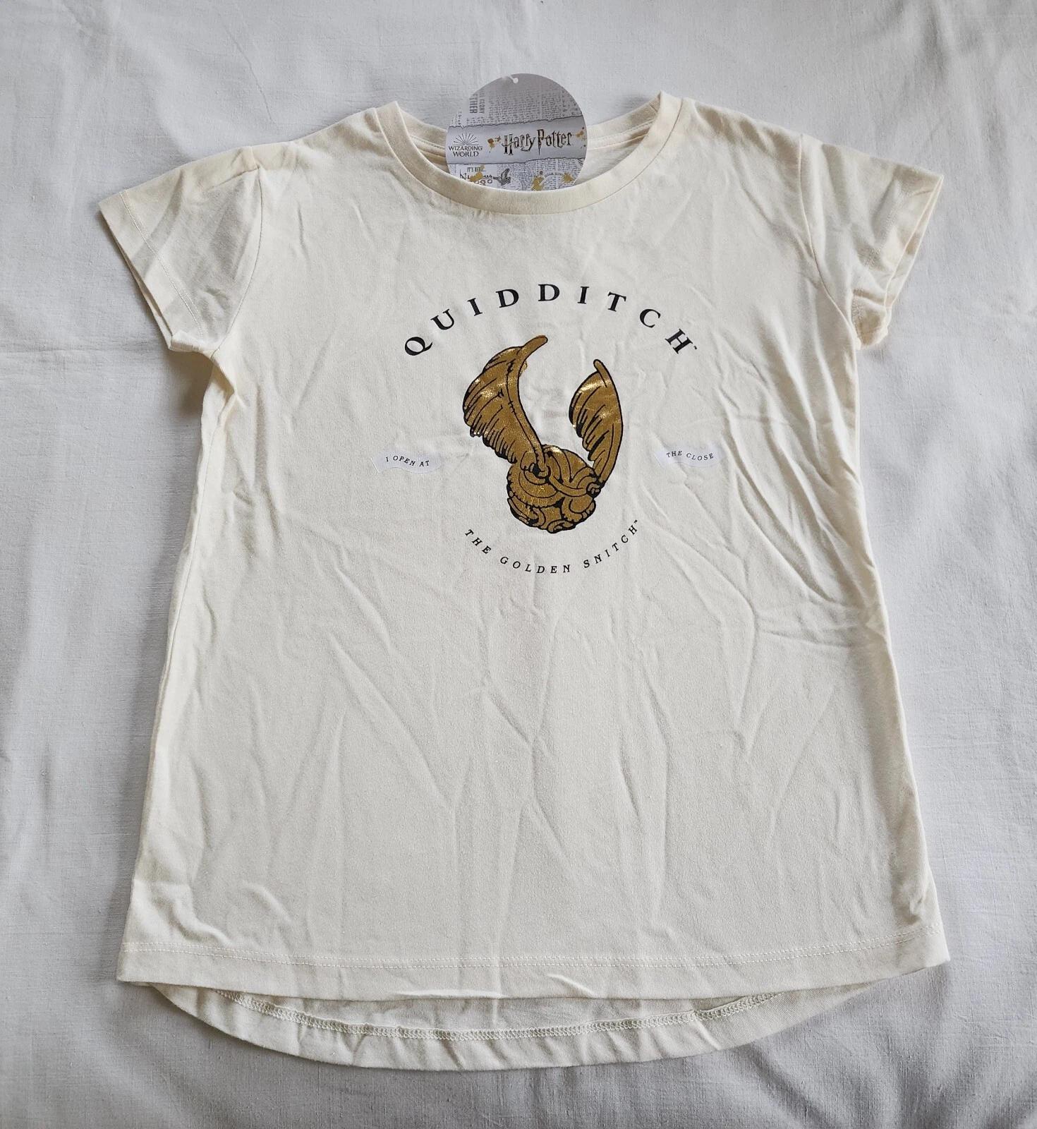 

Harry Potter Girls Cream Quidditch Printed Short Sleeve T Shirt Size 8 New S