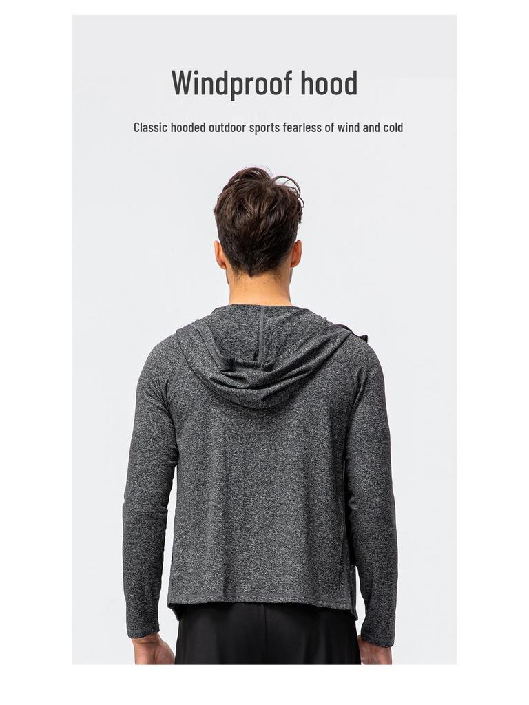 Men's Quick-Dry Long Sleeve Sports Hoodie for Running & Training - Autumn/Winter