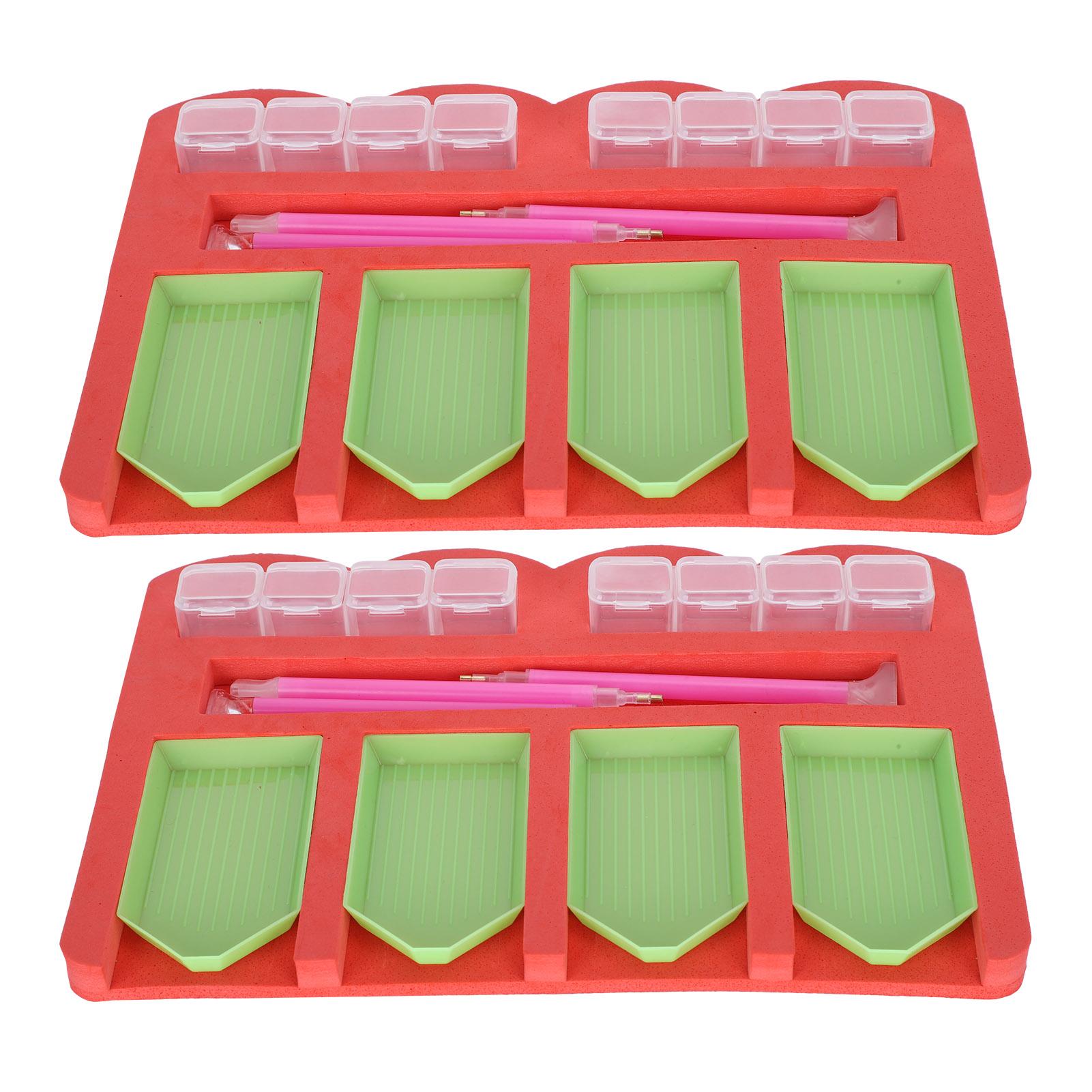 

2 комплекта принадлежностей для алмазной живописи MultiBatch Tray Organizer Holder Container Pen Tool Kit