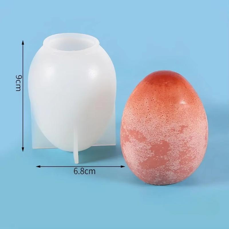 

Easter Egg Resin Candle Mold Home Decoration 3D Egg Candle Silicone Mold DIY Chocolate Cake Mold Craft Baking Tool wholesale світло-сірого кольору