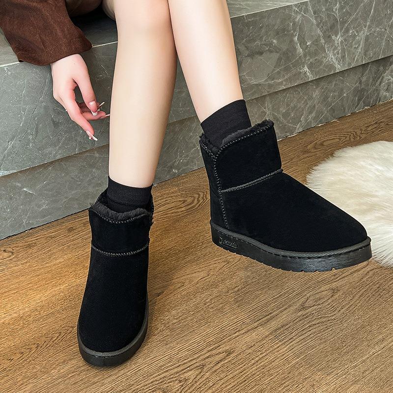 Women's Snow Boots Winter New Fleece Thickened Cotton Boots Children's Warm Short Tube Bread Cotton Shoes