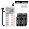 PALO Rechargeable Battery AA 1.2V Ni-MH Batteirse AA(HR6) 1300mAh and AAA(HR03) 600mAh NI-MH 2A/3A Rechargeable Batteries+6-slot charger