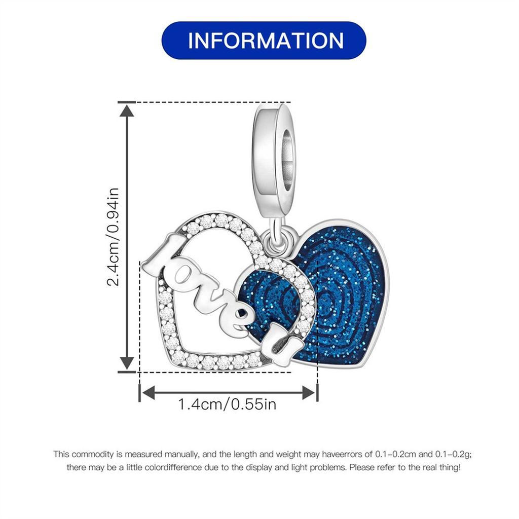 2026 Love Color Zirconium Positioning Buckle Charm Charm Charm Bead DIY Jewelry Bracelet Accessories 925 Silver