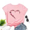 Heart Butterfly Cotton T-Shirt Short Sleeve Round Neck Women 2d Print Tops