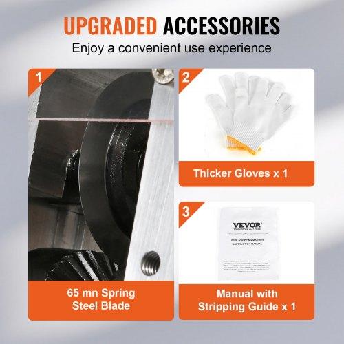 VEVOR Manual Wire Stripping Machine, 1.5 mm-30 mm Copper Stripper with Hand Crank or Drill Powered, Visible Stripping Depth Reference