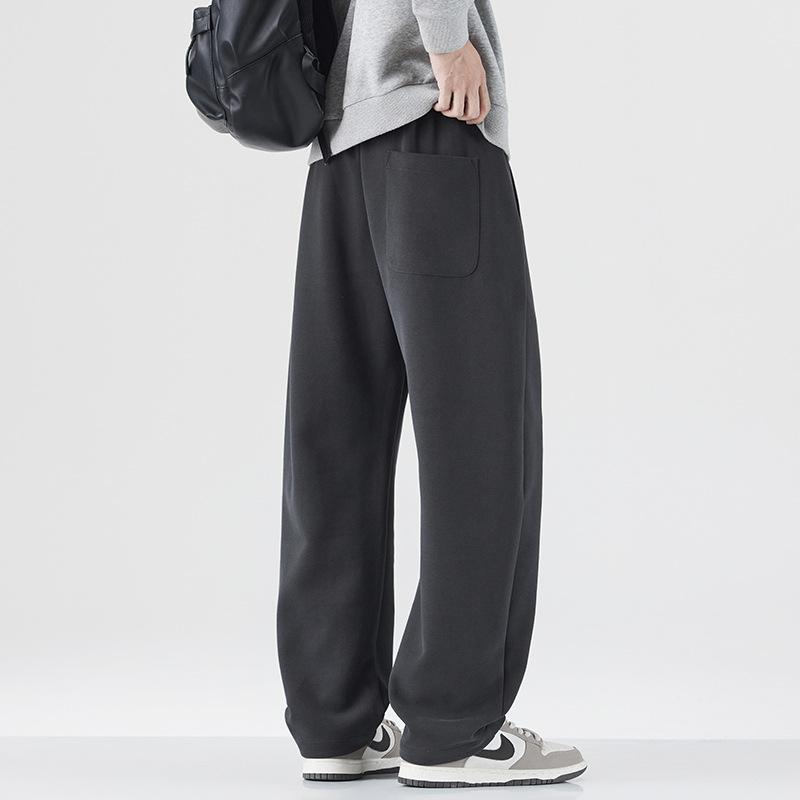 Autumn knitted straight trousers men's casual versatile loose drawstring scimitar trousers