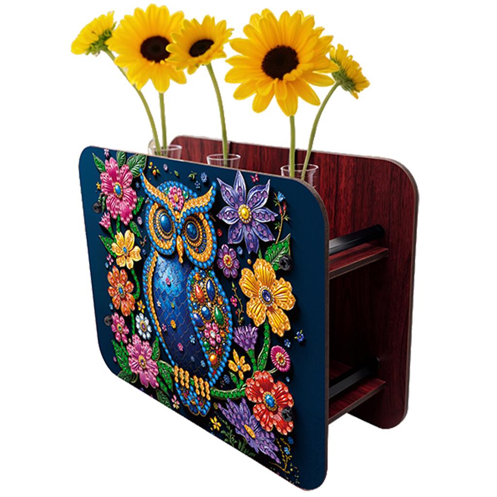 DIY Diamond Painting Wooden Tube Vase Two-Sided Pattern 5D DIY Vase Diamond Painting Kit for Adults Gift Idea Home Office Decor