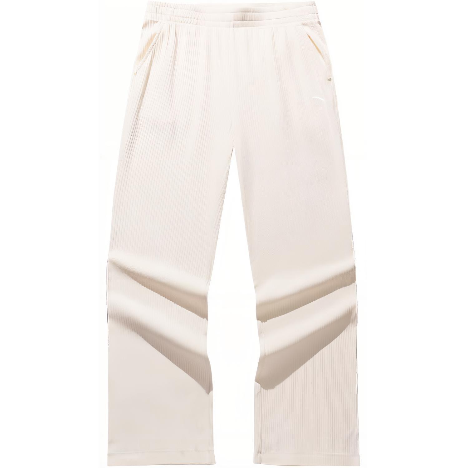 

Anta Comfortable Casual Simple Loose High-Waisted Straight Leg Knitted Sports Pants Women bottoms Vanilla Cream 962517306-1