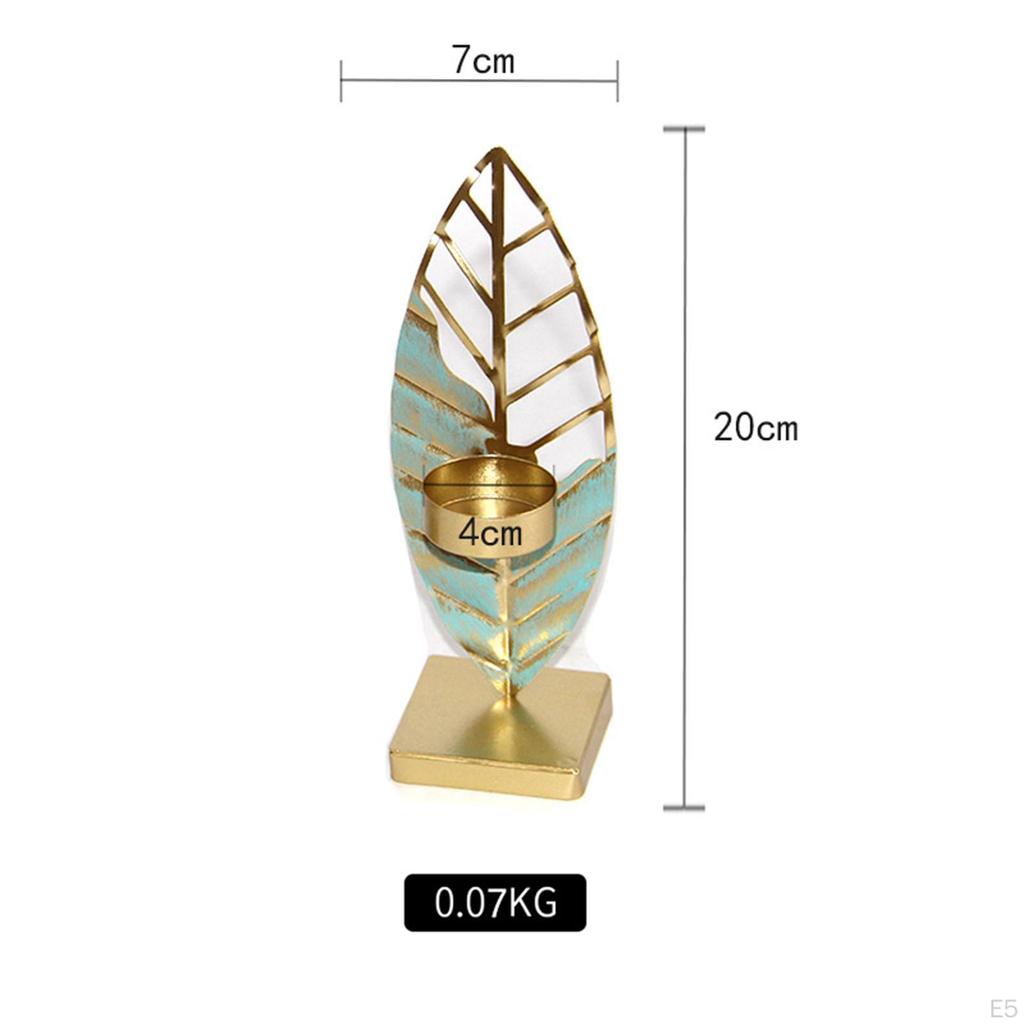 Blue Leaf Candle Holder - Elegant Table Decor for Weddings and Parties