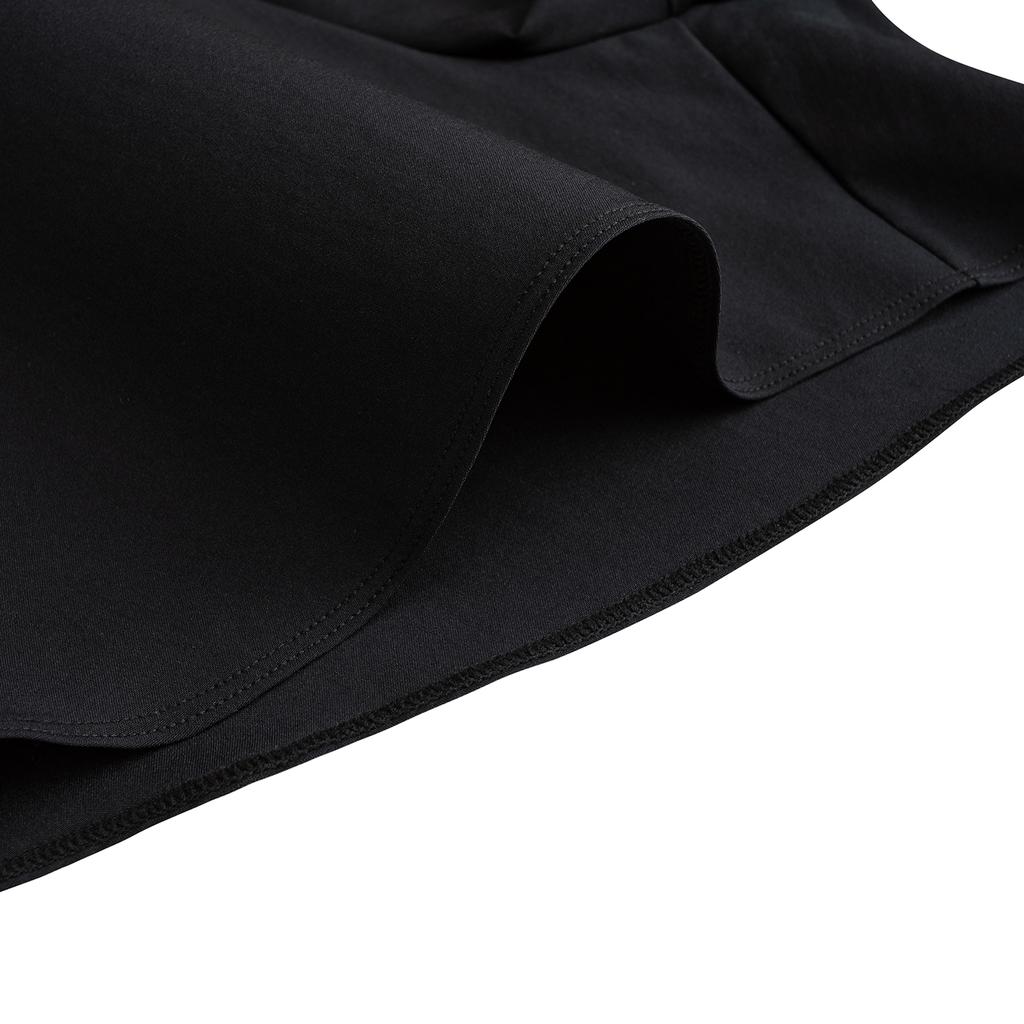 Anta Plain Round Neck Pullover Short Sleeve Sports Set Comfortable Feather Tennis Running Training Shorts Women sets Basic-Black 962627208-5