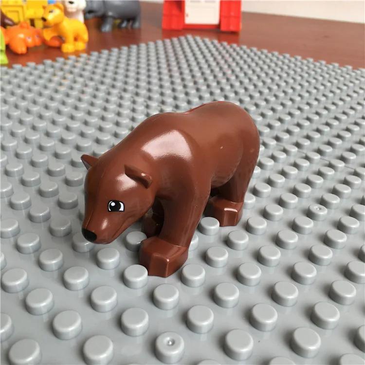 Large Building Block Set Zoo Animal Dinosaur Marine Creature Scale Modeling Horse Dog Cat Fish Compatible with Duplo Block Bricks
