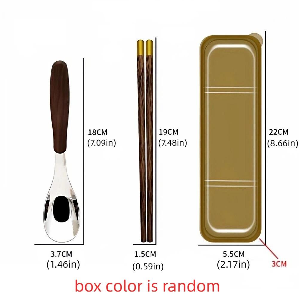 Wood Grain Handle Wooden Chopsticks Set Rust-proof Travel Flatware Meal Preparation